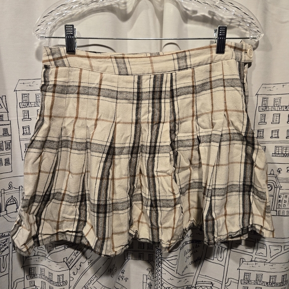 Hesperus Dresses & Skirts - EUC Women's Y2K Earth Tones Flannel Plaid Hesperus Pleated Miniskirt Size XL